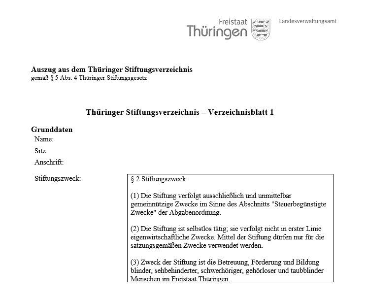 Stiftungsverzeichnis
