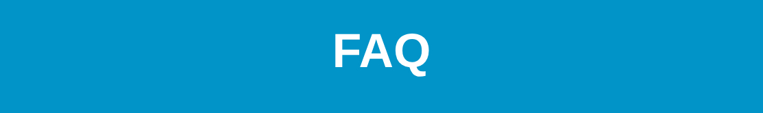 Aufschrift FAQ vor blauem Hintergrund, Link zur Seite "FAQ"