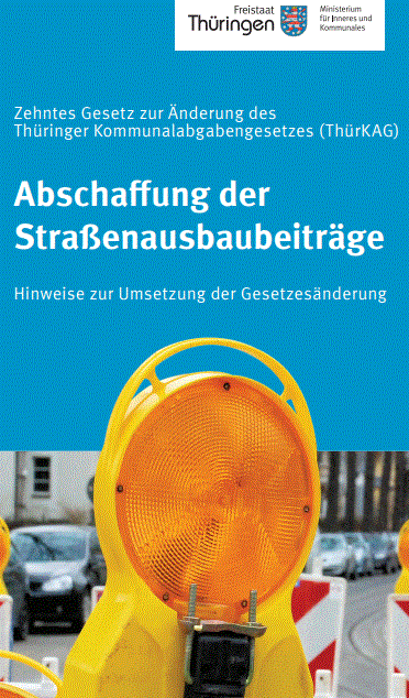 Deckblatt Flyer "Abschaffung der Straßenausbaubeiträge"