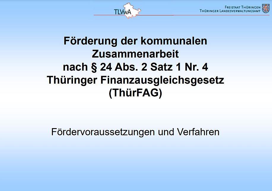 Deckblatt der Präsentation zur kommunalen Zusammenarbeit 