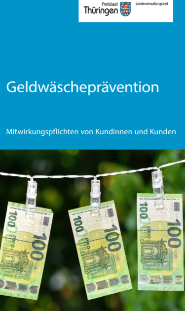 Deckblatt des Flyers "Geldwäscheprävention", Link zum Flyer
