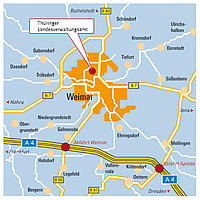 Umgebungskarte Weimar, Klick zum Vergrößern